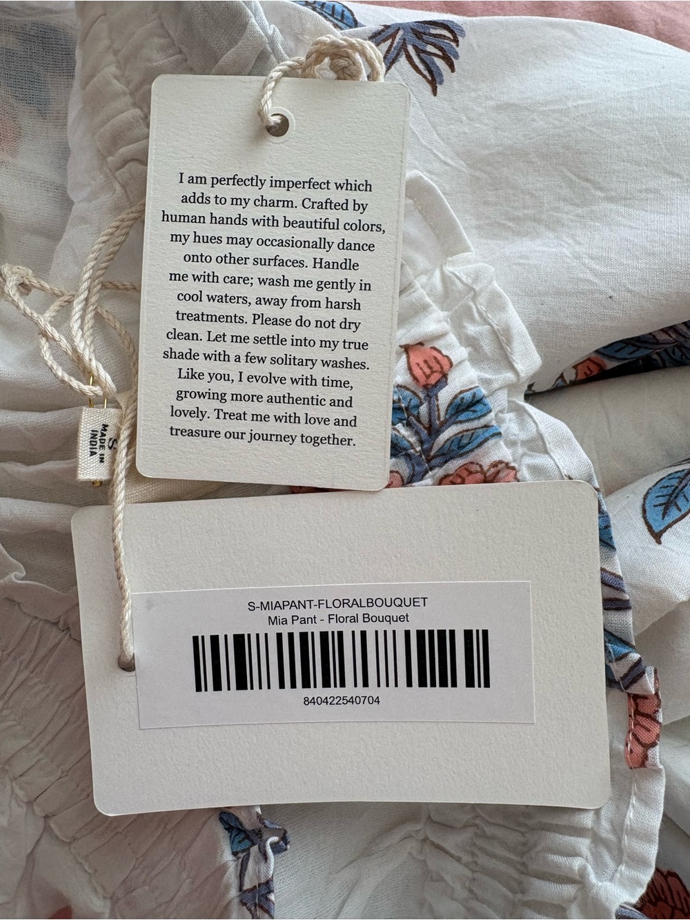 NWT Marea Liz Joy Mia Pant Small Floral Bouquet Elastic Pants - Picture 7 of 9